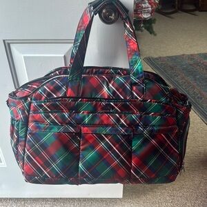 Lug Plaid Travel Bag - Red, Green, Blue